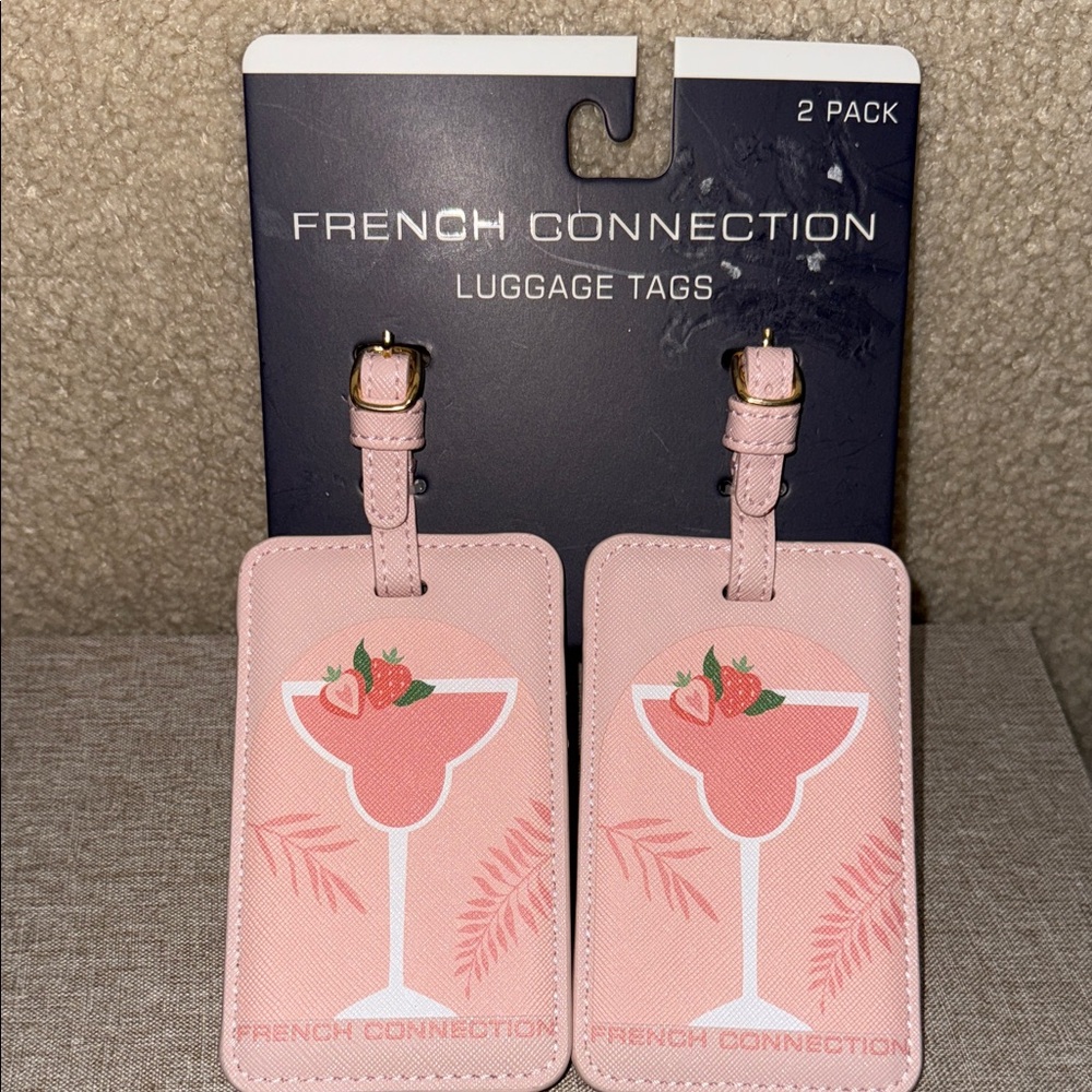 French Connection Blush Pink Cocktail Luggage Tags